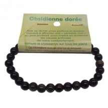 obsidienne dorée bracelet petites boules