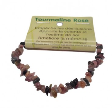 tourmaline rose, verte et noire bracelet baroque
