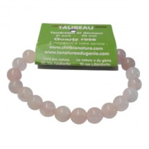 quartz rose bracelet moyennes boules (taureau)