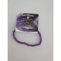 améthyste bracelet boules 4mm
