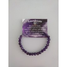 améthyste bracelet boules 6mm facetté