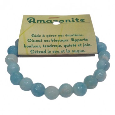 amazonite bracelet boules 8 mm &agrave; facettes
